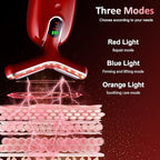 3-in-1 Beauty Massager for Face and Neck, Red-Light-Therapy-for-Face and Neck, Face culpting Wand with 3 Color, at-Home Face Tool for Skin Care