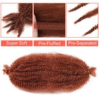 Marley Hair 14 Inch 7 Packs Ginger Marley Twist Braiding Hair Pre Separated Springy Afro Twist Hair Pre Fluffed Spring Twist Hair Natural Synthetic Cuban Twist Hair Extensions (14",350)