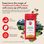 Puroast Low Acid Coffee Half Caff | Half Caff House Blend Ground | Medium Roast | High Antioxidants & High pH |No Bitter Aftertaste | Reduced Heartburn & GERD | Suitable for Cold Brew - 2.2 LB