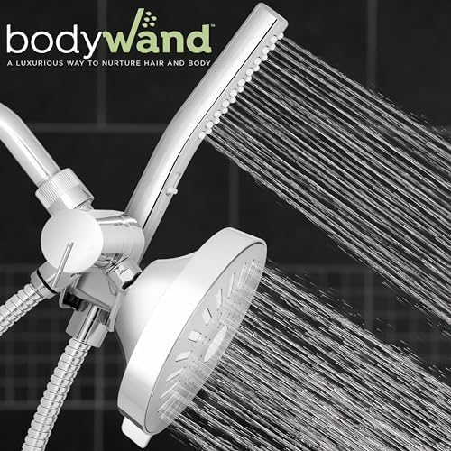 Waterpik High Pressure Handheld Wand and Rain Shower Head Combo with 8-Foot Long Metal Hose, BodyWand Spa System with 7 Spray Modes for Hair and Body, Chrome