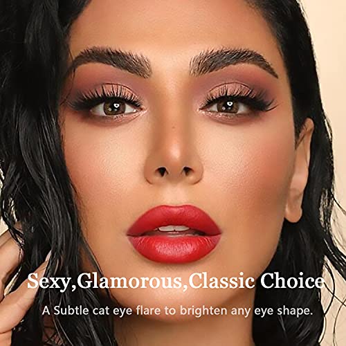 Magnetic Eyelashes 3D Medium Magnetic Lashes with Upgraded 4 Tubes of Magnetic Eyeliner, Waterproof,Natural Look,Long Lasting, Easy Reusable Fake Eyelashes 10 Pairs