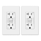 ELEGRP GFCI Outlet 20 Amp, Self-Test GFI Electrical Outlet with Thinner Design, TR Tamper Resistant GFCI Receptacle, Ground Fault Circuit Interrupters with Wall Plate, UL Listed, Matte White, 2 Pack