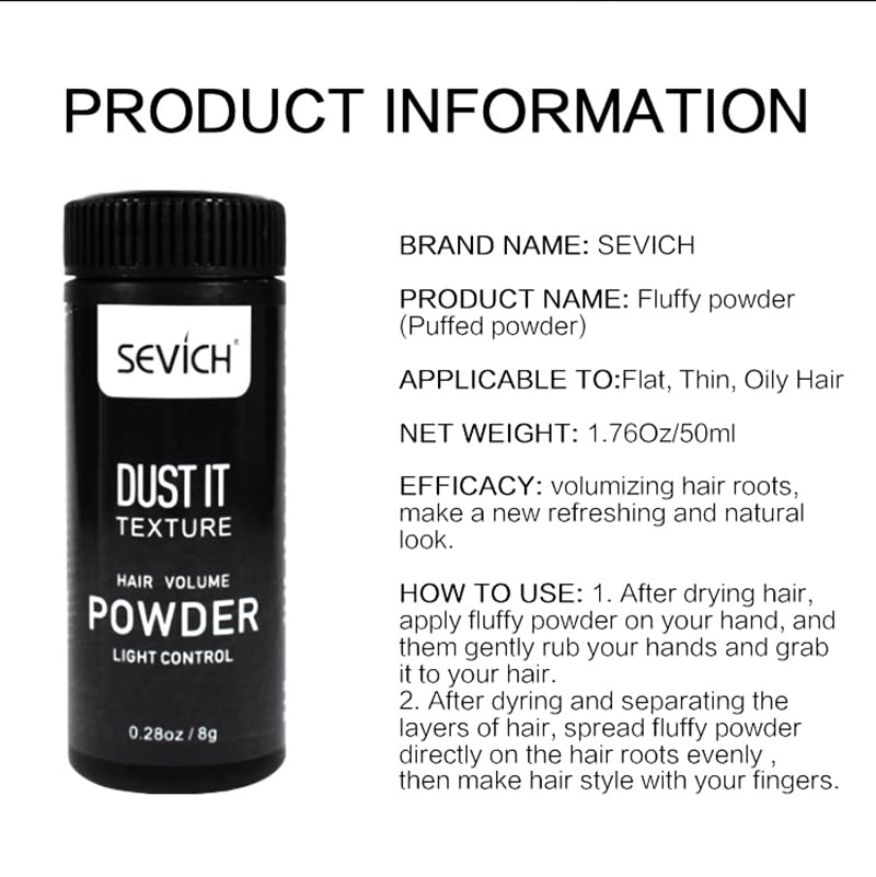 SEVICH DUST IT TEXTURE Hair Volume Powder Twin Pack (2x8g) | 2X Matte Finish Texturizing Powder for Men & Women | Salon-Grade Light Control Bundle