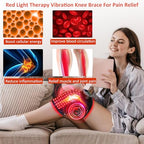 Red Light Therapy Knee Brace for Pain Relief, Vibration Knee Massager with Heat and Red Light Therapy, 660nm & 850nm Lights, Rechargeable Cordless Controller Near Infrared Light Therapy for Knee/Shoulder/Elbow