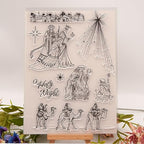 Arbuya Christmas Jesus Clear Stamps for Card Making or Journaling X-Mas Camel Holly Night Rubber Stamps for Scrapbooking Journals Paper Crafts Decoration