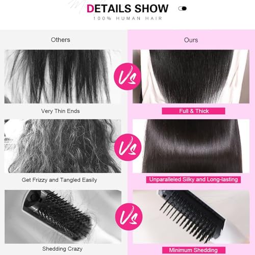 Miss Flower 250 Density Ultra-thin Invisible HD Lace Real 13x6 Full Frontal Wigs Human Hair Pre Plucked 28Inch 15A Grade Straight Lace Front Wigs Human Hair Wigs For Black Women