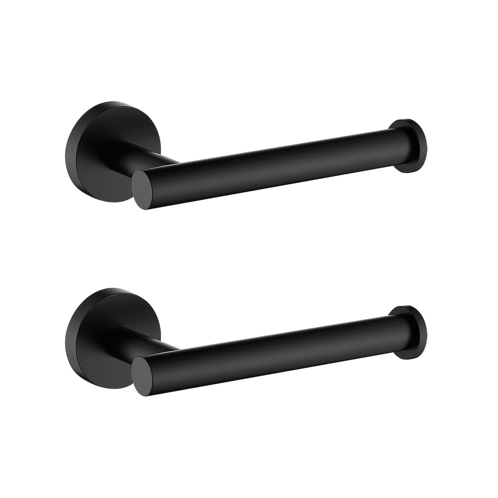 TASTOS Toilet Paper Holder SUS304 Stainless Steel Round Size Matte Black 2 Pack