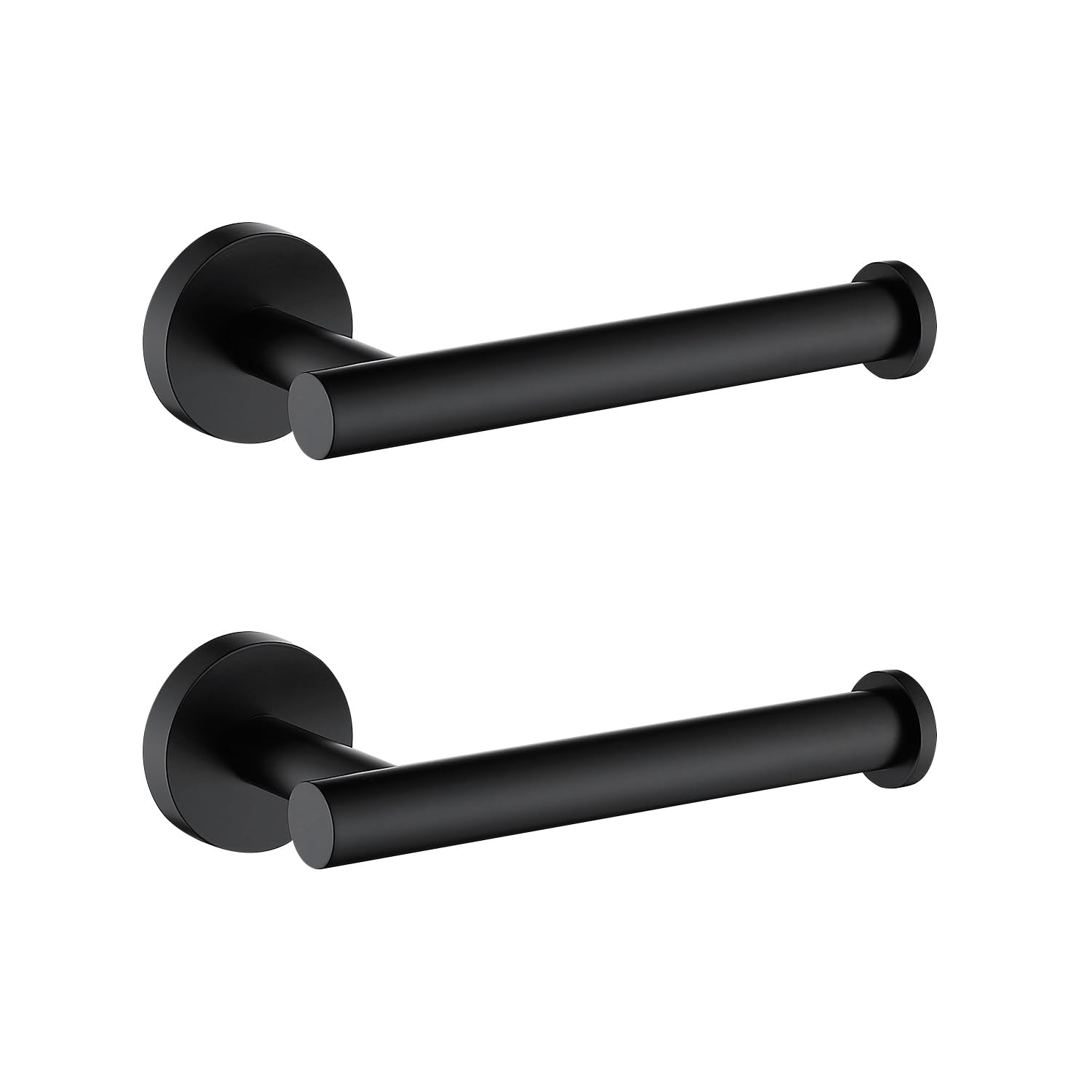 TASTOS Toilet Paper Holder SUS304 Stainless Steel Round Size Matte Black 2 Pack