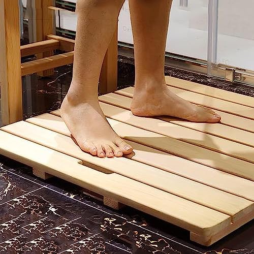 Wooden Bath Mat,Bath Mat for Luxury Shower,Non-Slip Sturdy,Water Proof Bathroom Carpet,for Indoor or Outdoor (Size : 55x100cm/22x39in)
