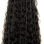 Crochet Human Hair Boho Box Braids with Human Hair Curls Pre-looped Crochet Braids Synthetic Braids with Human Hair Curly for Black Women 18inch 2Pack 80Strands