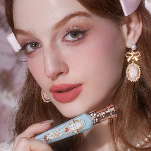 Flower Knows Strawberry Rococo Cloud Lip Cream Matte Liquid Lipstick-Long Lasting&Highly Pigmented Lip Stain -Velvety Waterproof Lip Makeup for Girls&Women-0.12 Fl Oz,1 Count(S02 Peachy Milk)