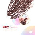 Niseyo Goddess Box Braids Crochet Hair 14 Inch 8 Packs Short Crochet Box Braids Pre Looped Curly Ends Boho Style Synthetic Hair (30#/Medium Dark Brown)