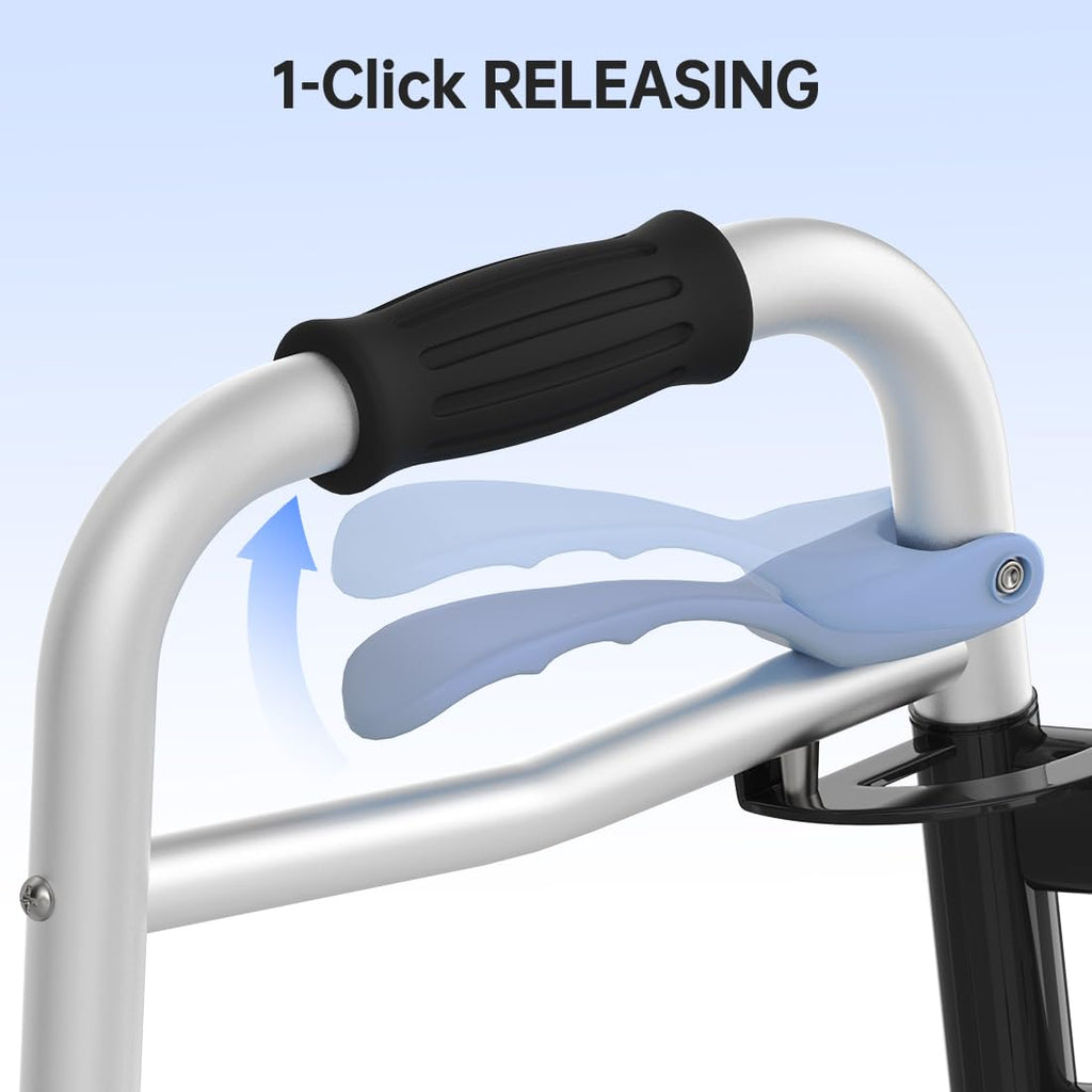 Delog Narrow Walkers for Seniors, Small Walkers for Seniors Tight Spaces Support Up to 350lbs, Standard Walkers for Adults