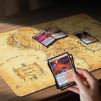 MTG Playmat Non-Slip Rubber Backing Printing Commander Board Game Desk Mat Duel Mat TCG PTCG Playmat 24x14 inches and Free Storage Bags (YXD-Middle Earth 2)