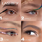 Lashify Curl 14mm Gossamer Eyelash Extensions Refill in Ombre Green, Easy DIY False Lashes for a Natural Look