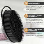 Metene 2 Pack Silicone Exfoliating Body Scrubber with Loop, Body Scrubber for Men and Women, Silicone Loofah for Shower, Soft Silicone Body Scrubber for Shower and Bath Skincare Routine(Black)