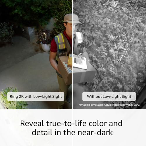 Introducing Ring Outdoor Cam Plus, Plug-In — Wide-Angle 2K Video with Ring Vision, Low-Light Sight for full-color night vision, Mount-anywhere versatility, White