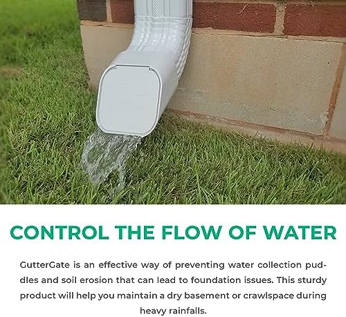 The Original GutterGate 2"x3" for Type-A Downspouts (White) (Made in The USA)