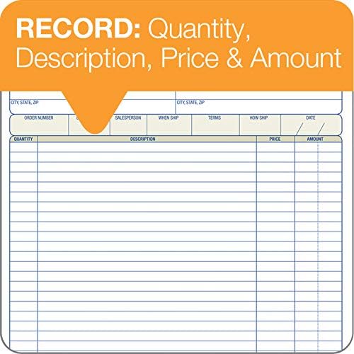 Adams Order Book, 2-Part, Carbonless, White/Canary, 8-3/8 x 10-11/16 Inches, 50 Sets per Book (DC8100) , 1 pack