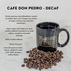 Cafe Don Pedro Decaf Premium Low Acid Coffee Pods For Keurig K-cup - Enjoy Tasty Coffee For Sensitive Stomach - 12 Low Acid Coffee K cups 100% Arabica, Stone Ground
