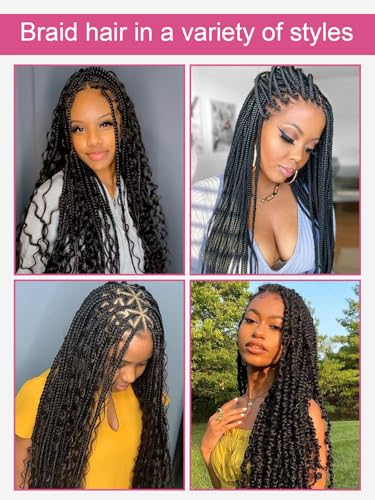 Human Braiding Hair 3 Bundles/Pack 300g 22 Inch *3 Deep Wave Curly Bulk 100% Human Hair for Braiding No Weft 10A Brazilian Virgin Human Hair Extensions for Boho Braids Natural Black Wet and Wavy