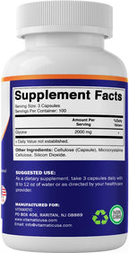 Vitamatic Glycine Supplement, 2000mg Per Serving, 300 Count, Non-GMO, Gluten Free