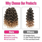 Unionbeauty GoGo Curl Crochet Hair 10 Inch Short Curly Crochet Hair Micro Curly Braiding Hair for Boho Box Braids Ocean Wave Crochet Braids 8 Packs Synthetic Curly Braiding Hair for Woman