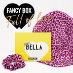 PARISBELLA Reversible Silk Satin Bonnet For Sleeping, Adjustable Sleep Cap for Curly Hair, Chic Hair Wrap With Scrunchy, Leopard, Large, Pack of 1