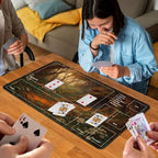 for MTG Game Playmat, for Magic TCG Rubber Play mat,Tabletop Card Playmats with Smooth Surface,Trading Card Inked Game Mat with Zones,Battle Game,Mysterious Tree Cave