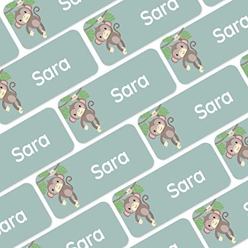 – Personalized Name Labels for Kids (120) – Waterproof & Durable Stickers for Clothing, School & Daycare Items - Exotic Animals