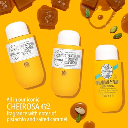 SOL DE JANEIRO Mini 4 Play Moisturizing Shower Cream Gel Body Wash + Brazilian Joia Damage Repairing Shampoo and Conditioner Set