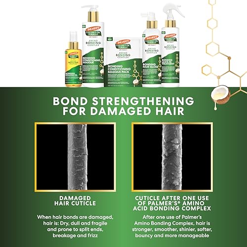 Palmer's Amino Bonding Complex Hair Treatment, Leave-In Conditioner Spray with Coconut Oil & Vitamin E, Heat Protectant, Anti Frizz, Strengthens & Protects Hair Growth, All Hair Types, 6.7 fl. oz