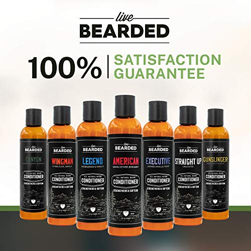 Live Bearded Beard Conditioner, 8 fl oz - Strengthens and Softens Facial Hair - Made in the USA - All-Natural Ingredients with Biotin, Caffeine | Executive Scent - Cedar, Vanilla