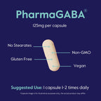 BESTVITE PharmaGABA (120 Veggie Caps) - Natural GABA Supplement - No Stearates - Vegan - Non GMO - Gluten Free