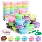 Slime Kit for Girls and Boys, Safe and Fluffy Slime for Kids, Stress Relief Kids Slime Kits for Toddlers, Stretchy Butter Slime Pack of 24