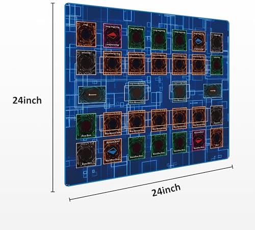 for Yugioh Playmat, 2-Player, Limited Edition Rare Dice and Free Storage Bag Master Rule Duel Field Zones, Large Card Game Mat (Basic2)