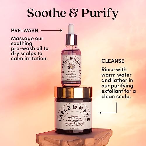 Fable & Mane Amla Soothing Serum with Rosemary Oil Purifies and Balances Irritation. Detox Treatment for Dry, Itchy or Sensitive Scalps (1.8 fl oz / 55ml)