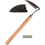 Effortless Weeding: Sharp Sickle Cuts Roots, Saves Time - with Thick Leather Sheath & Sharpening Stone