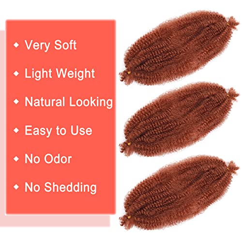 Marley Hair 14 Inch 7 Packs Ginger Marley Twist Braiding Hair Pre Separated Springy Afro Twist Hair Pre Fluffed Spring Twist Hair Natural Synthetic Cuban Twist Hair Extensions (14",350)