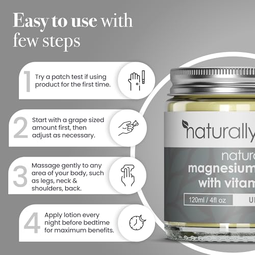 Magnesium Cream with Vitamin D3 [4 Fl Oz] - Magnesium Calm Cream and Vitamin D Lotion - Magnesium D3 Cream - Calming Cream Magnesium and Vitamin D - Turmeric & Arnica Cream - Unscented