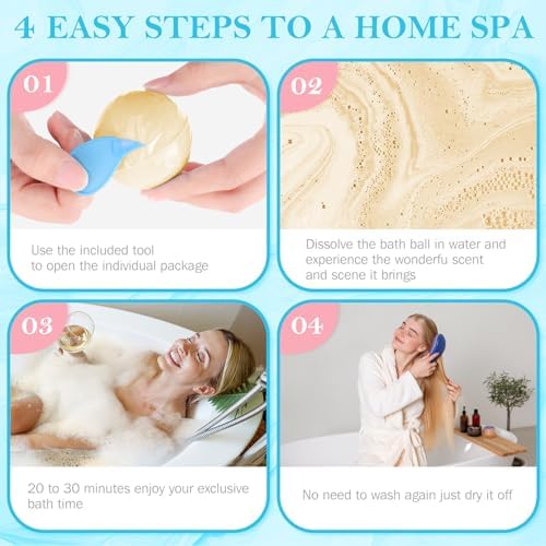 Bath Bombs Set, 7 Packs Bubble Fizzies Relaxation with Shea Butter, Dry Skin Moisturize, Birthday, Christmas Gift, Valentine’s Idea for Women, Mother, Wife, Girlfriend