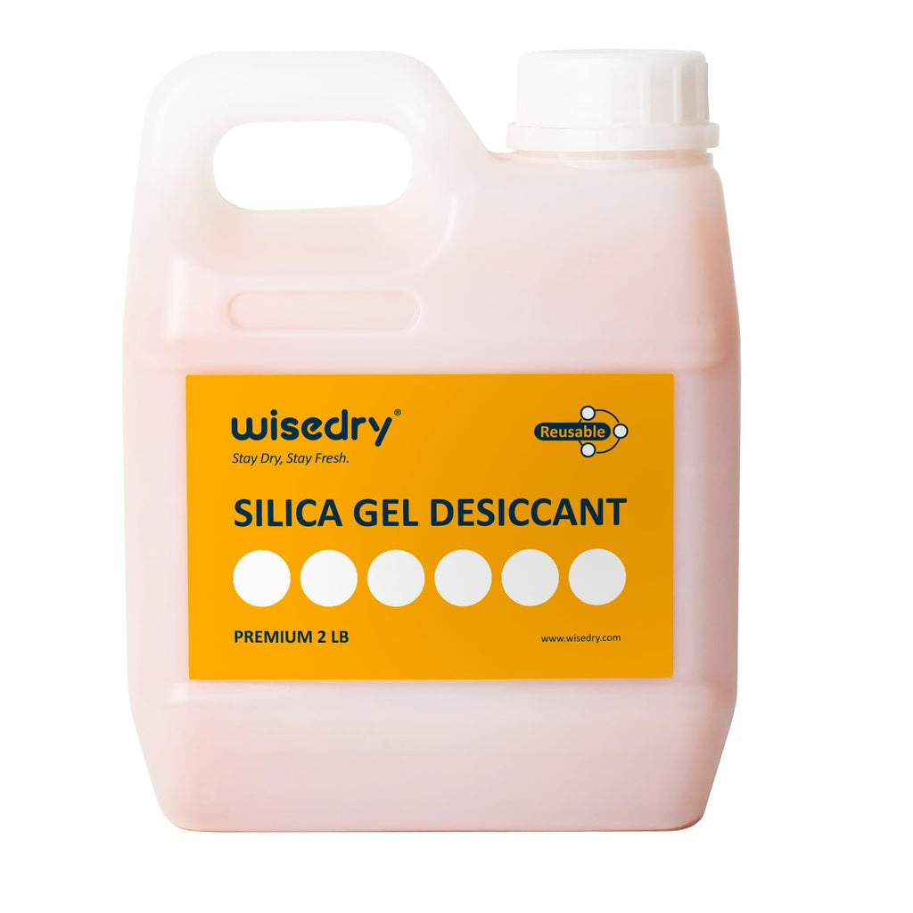 wisedry [ 2 LBS ] Reusable Desiccant Beads Silica Gel Dessicant Beads Bulk for 3D Printer Filament, Gun Safe, 2-4 mm, Color Indicating, Rechargeable