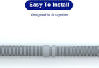 Poolvio Pool Vacuum Hose 40 Feet (12 x 40 Inch), 1.5 Inch Cuffs, Compatible with Most Inground Pool Automatic Cleaners, Gray