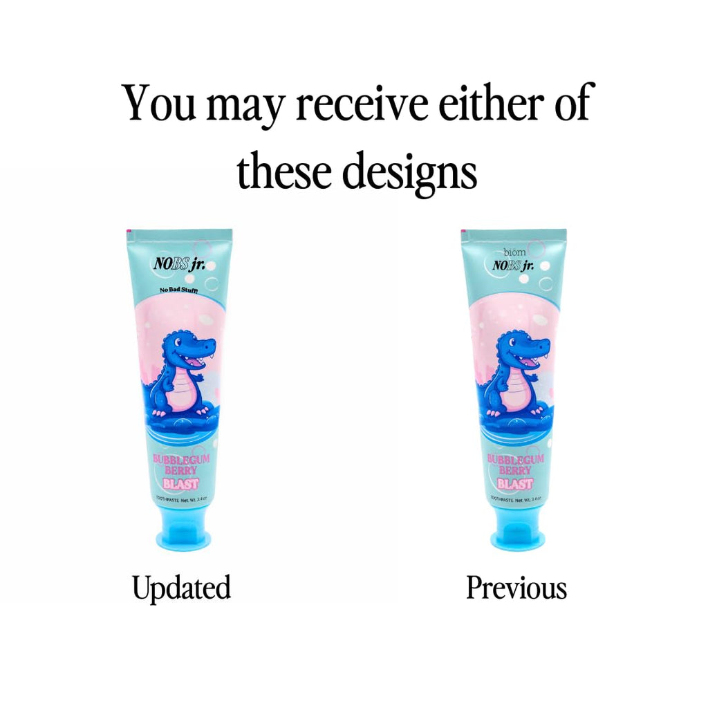 NOBS Jr. Kids Nano Hydroxyapatite Toothpaste – Fluoride Free, SLS-Free, Remineralizing - Dentist Formulated - Bubblegum Berry
