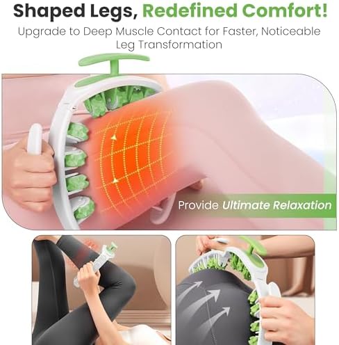 Detachable Cellulite Massager Roller for Full Body Massage & Skin Firming - Cellulitis Treatment for legs, Neck, Waist & Buttocks - Fascia Massage Tool for Lymphatic Drainage & Deep Tissue Pain Relief