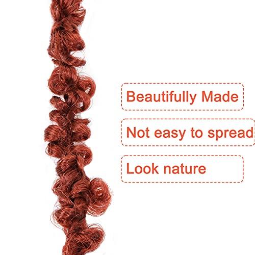 ZRQ 2 Packs 30 Inch Butterfly Locs Crochet Braids Hair, Pre-looped Ginger Distressed Faux Locs 350 Goddess Locs Handmade Boho Soft Locs For Women (2 Packs 350#)