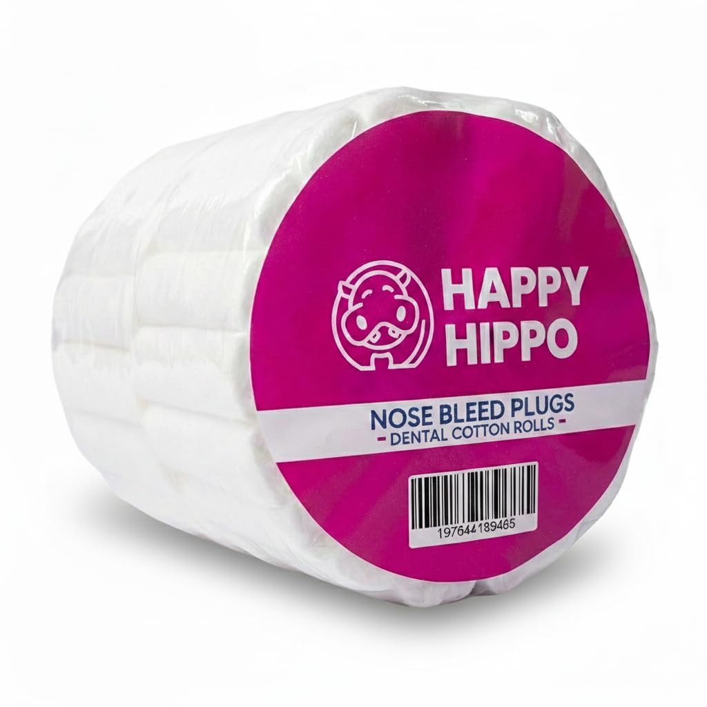100 Dental Cotton Rolls, 1.5 Inch Nosebleed Plugs for Kids or Adults - Extra Absorbent Blood Clotting, Cotton Rolls (100 Count)