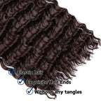 Deep Bulk Hair For Braiding Hair 20inch Wet And Wavy Deep Wave Bulk Hair Quality Synthetic Micro Braiding Hair Extensions for Boho Braids No Weft (2Pack 200g, 4#)