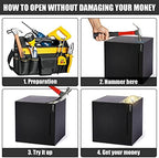 hizgo Adult Piggy Bank- Piggy Bank for Adults Must Break to Open -Stainless Steel Money Box-Metal Saving Box (7.9 inch)