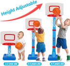 Toddler Basketball Hoop Indoor Mini Adjustable Basketball Goal with Ball Pump Outdoor Toys Backyard Game Outside Pool Basketball Toys for 1 2 3 4 Year Old Boy Girl Kid Toy Age 2-4 4-8 Birthday Gift